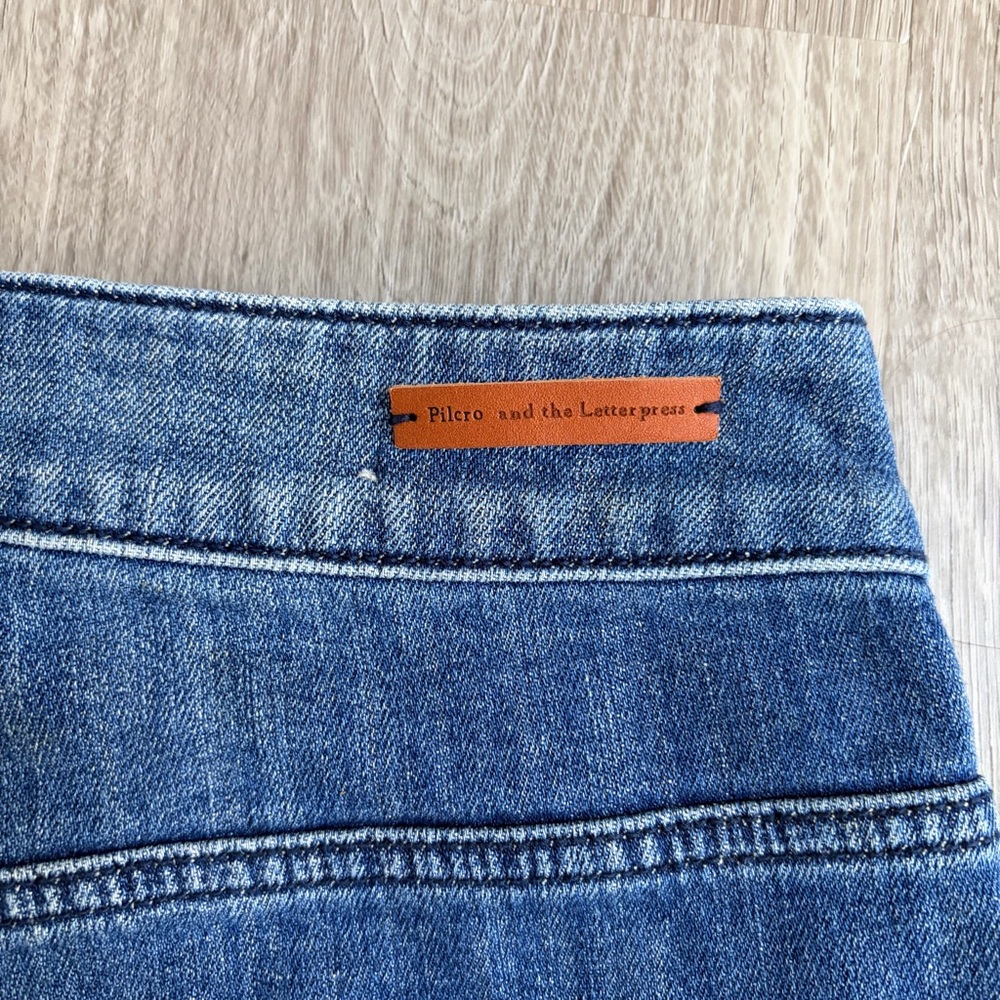 Anthropologie Pilcro Mid-Blue Flared Wide-Leg Jeans - Picture 7 of 16